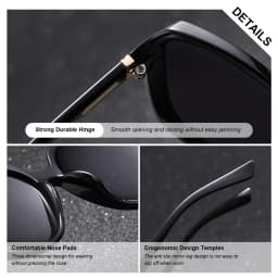 BARCUR Fashion Women Sunglasses Gradient Colors PC Elliptical Large Frame UVA/B Polarized Sunglasses White Gift Box Package
