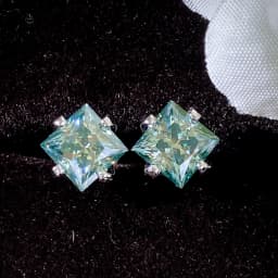 Bocarman Princess Cut Green Moissanite Stud Earrings S925 Silver Claw Set 1.2CT 3CT Fine Jewelry for Women