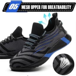 Steel Toe Work Shoes for Men Lightweight Safety Sneakers Comfortable Breathable Anti-Puncture Construction Working Shoes Boots
