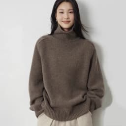 Turtleneck Women Wool Sweater Long Sleeve Casual Loose Cashmere Pullover Knitted Fashion Basic Top Oversized Warm Quality Jumper