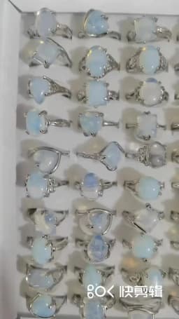 50 Pieces/Lot Imitative Natural Opal Stone Rings Fashion Jewelry Women's Gifts 2023 New