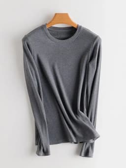 SuyaDream Women Bottoming T Shirt Real Silk Blend Long Sleeves Solid Basic Shirt 2024 Autumn Winter Turtleneck Top