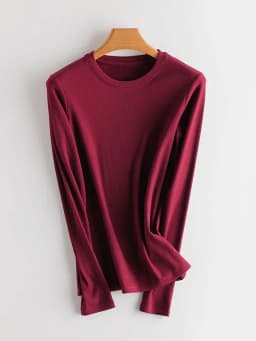 SuyaDream Women Bottoming T Shirt Real Silk Blend Long Sleeves Solid Basic Shirt 2024 Autumn Winter Turtleneck Top