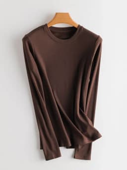 SuyaDream Women Bottoming T Shirt Real Silk Blend Long Sleeves Solid Basic Shirt 2024 Autumn Winter Turtleneck Top