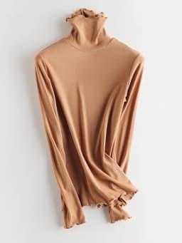 SuyaDream Women Bottoming T Shirt Real Silk Blend Long Sleeves Solid Basic Shirt 2024 Autumn Winter Turtleneck Top