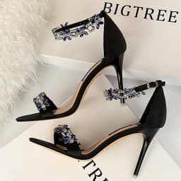 BIGTREE Shoes Open Toe Rhinestones Sandals Women 2026 New Designer Sexy High Heels Sandals Female Shoes Summer Heeled Sandals