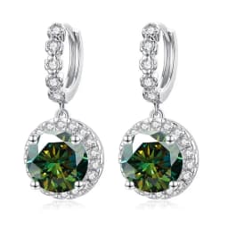 Super Sparkling 3CT Muiltcolor Moissanite Drop Hoop Earrings 100% S925 Silver Earring For Women Fine Jewelry Dating Party Gift