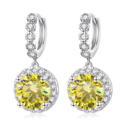 Super Sparkling 3CT Muiltcolor Moissanite Drop Hoop Earrings 100% S925 Silver Earring For Women Fine Jewelry Dating Party Gift