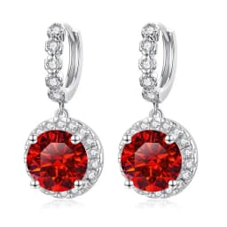 Super Sparkling 3CT Muiltcolor Moissanite Drop Hoop Earrings 100% S925 Silver Earring For Women Fine Jewelry Dating Party Gift