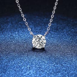 NeeTim 1ct 2ct 3ct 5ct D VVS1 Moissanite Necklace for Women Sterling Silver 925 with Yellow Rose Gold Plated Sparkling Pendant