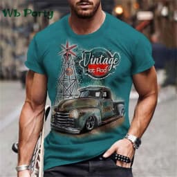 Vintage Men's T-shirt Route 66 Biker Print T-shirts for Man Gym Clothing Short Sleeve Tee Men T-shirts Mens Clothing O-Neck Tops