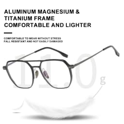 VICKY Large Frame Aluminum Frame Titanium Business Anti-Blue Light Reading Glasses Men Ladies Customizable Prescription ZY-20239
