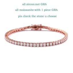 18K Gold Plated Moissanite Tennis Women 3/4/5Mm Classic S925 Sterling Silver Certified Bracelet For Men GRA