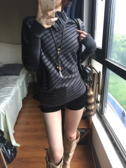 Genayooa Japanese 2000s Sweater Women Striped Knit Pullover Batwing Sleeve Streetwear Y2k Vintage Tops Turtleneck Sweaters