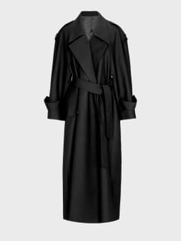 Lautaro Spring Autumn Oversized Khaki Extra Long Dark Purple Trench Coat for Women Double Breasted Elegant Luxury Overcoat 2025