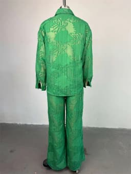 Wmstar Two Piece Set Women Loose Top and Pants Sets Wide Leg Long Sleeve Mesh New Matching Tracksuit Wholesale Dropshipping 2025