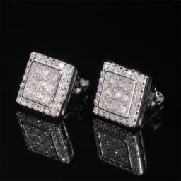 925 Sterling Silver VVS1 D Color Moissanite Square Stud Earrings for Men Women Screw Ear Stud Fine Jewelry Diamonds Pass Test