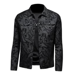 Spring 2026 Men's Casual Jacket with Embroidered Collar Slim Fit Trendy Top for Fashionable Clothing