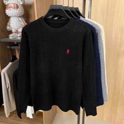 Designer Brand Pony Embroidery Fashion Sweater Men Classic Paul Fashion Jacquard Autumn/Winter Round Neck Warm Knitted Pullover