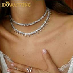 2025 New Iced Out Bling 5A CZ Tennis Choker Necklace For Women Fashion Sparking Oval Shape Cubic Zirconia Multi Layers Jewelry