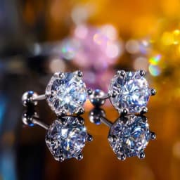 NKHOG Real 2 Carat 8mm Moissanite Stud Earrings For Women Screw Thread Ear Studs 925 Sterling Silver Jewelry Pass Diamond Test