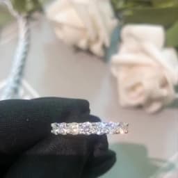 NeeTim Full Moissanite Ring for Women S925 Sterling Silver with White Gold Plated Wedding Bridal Band Rings Sparkling Jewelry