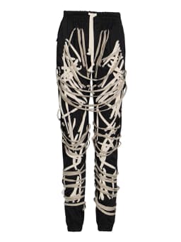 TWOTWINSTYLE Cross Black Pants For Women High Waist Bandage Casual Streetwear Trousers Female Fashion New Clothing 2024 Style