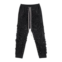 TWOTWINSTYLE Cross Black Pants For Women High Waist Bandage Casual Streetwear Trousers Female Fashion New Clothing 2024 Style