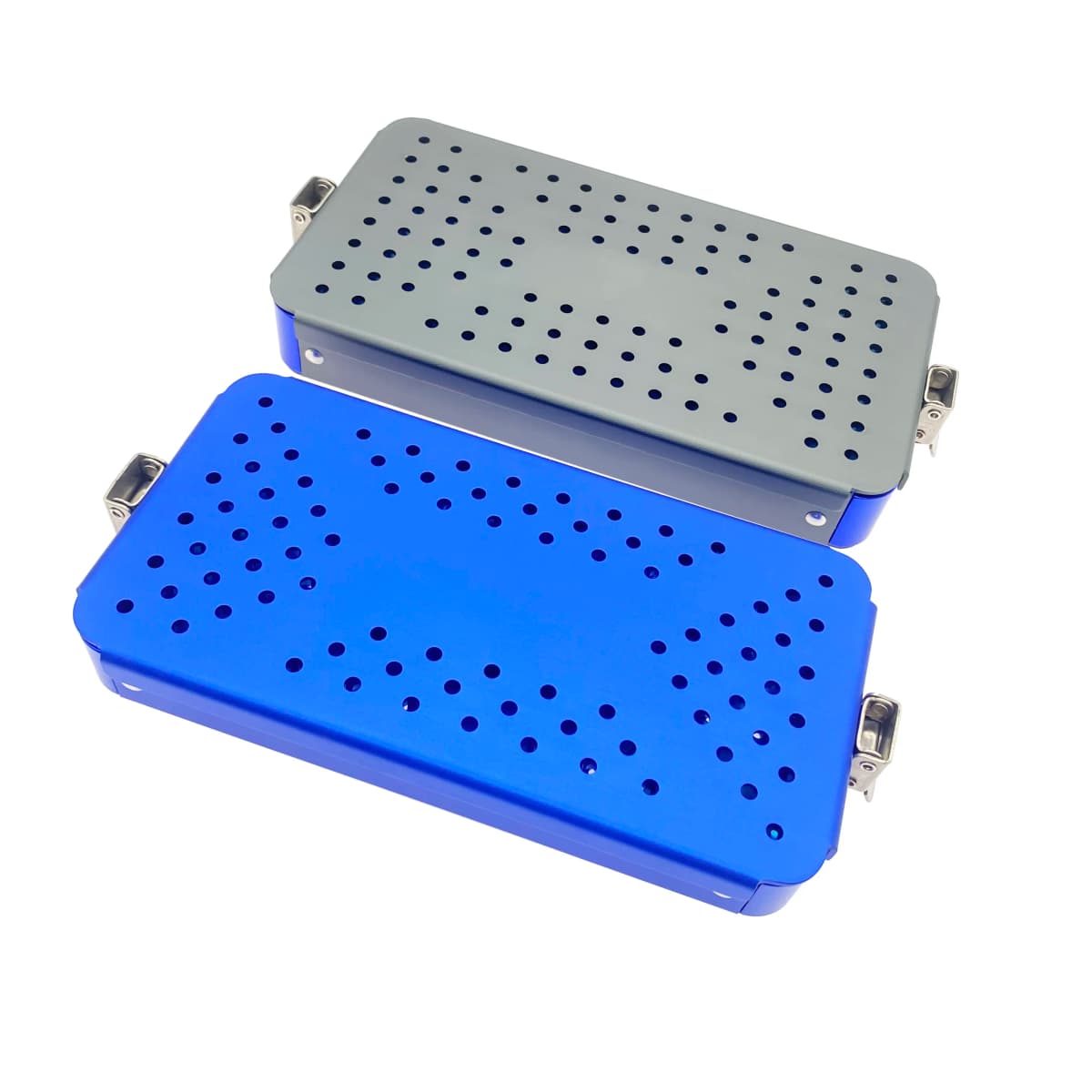 Sterilization Box Sterilization Tray Case Single level with Silicone Pad Aluminum Dental Eye Surgical Instrument