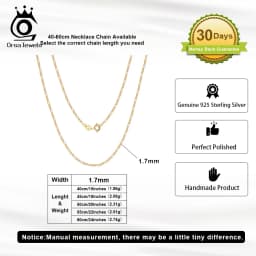 ORSA JEWELS 14K Gold 925 Sterling Silver Diamond-Cut Figaro Link Chain Necklace for Women Classic Necklace Party Jewelry SC27