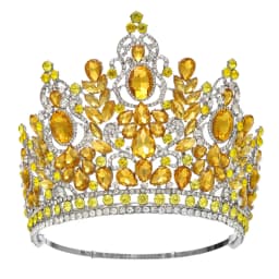 New Baroque Miss Universe Big Round Crown Luxury High Royal Queen Wedding Crowns Crystal Banquet Tiaras Costume Hair Accessories