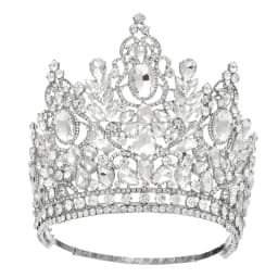 New Baroque Miss Universe Big Round Crown Luxury High Royal Queen Wedding Crowns Crystal Banquet Tiaras Costume Hair Accessories