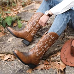 Mid-calf Western Boots Men Black Brown Cowboy Boots Handmade Leather Shoes New Punk Man Women Unisex Riding Boots