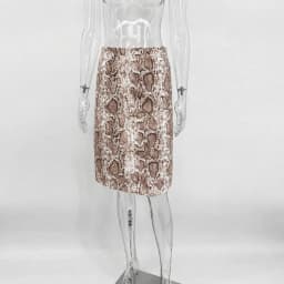 Tossy Snakeskin Printed Fashion Skirt Women's High Waist Slim Contrast Patchwork Commute Streetwear Female Vintage Y2k Skirt