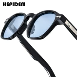 HEPIDEM Acetate Polarized Sun Glasses Women Johnny Depp Brand Designer Glasses Thick Square Sunglasses Men RINI-T