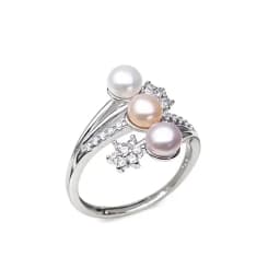 Real 925 Silver Pearl Rings Woman,Luxury White Natural Freshwater Adjustable Pearl Ring Wife Mother Birthday Gift Pink