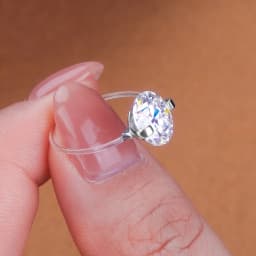 IGOTOS Transparent Fishing Line Moissanite Ring Certified S925 Sterling Silver Round Diamond Ring Wedding Band Jewelry for Women