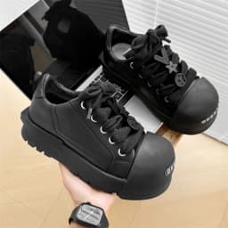 Sneakers Casual Plus Size 43 44 Mens Womens Designer Big-head Board Shoes Fashion Casual Leather Height Increased Platform Shoes