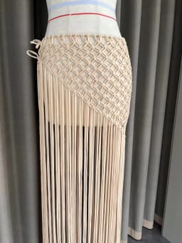 Beachapche Hand Crochet Tassel Skirts Women Fashion Sexy Side High Knitted Beach Cover Ups