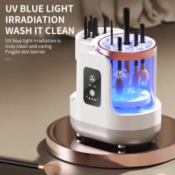 USB Electric Makeup Brush Cleaner 3-in-1 with Automatic Quick-Drying Support Device - Makeup Brush Cleaning And Drying Book Tool