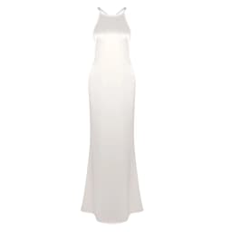 VC 2026 Sexy Backless Satin Maxi Dress For Women Spaghetti Strap Crystal Back Evening Dress Elegant Bodycon Party Slim Fit Dress