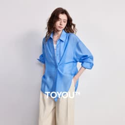 TOYOUTH Women Shirt 2026 Spring New Lyocell Acetate Vacation Commuter Shirt