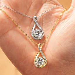 Lnngy 8MM 2.0CT Round Cut Moissanite Necklace 14K Gold Filled Infinity Pendant Necklace for Women Wedding Jewelry Gift