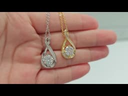 Lnngy 8MM 2.0CT Round Cut Moissanite Necklace 14K Gold Filled Infinity Pendant Necklace for Women Wedding Jewelry Gift