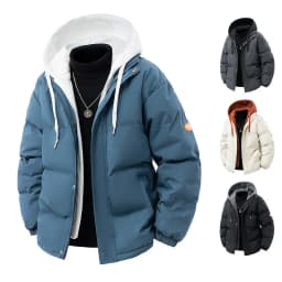 Men Parkas Thick Warm Winter Jacket Hooded Quilted Jacket Loose Fashion Casual Cotton-Padded Puffer Coat Autumn Winter Outwear