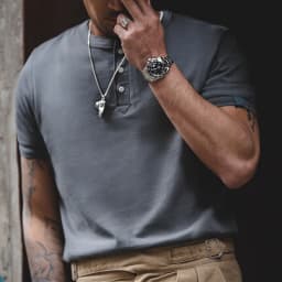 Maden Men's Vintage Heavyweight Henley Shirts Short Sleeve Casual Solid T-Shirt Basic Plain 100% Cotton Tee Shirts Summer Tops