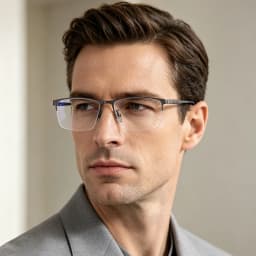 BCLEAR Titanium Glasses Frame Men Square Myopia Prescription Eyeglasses Frames Half Rim Optical Male Korean Eyewear New Style