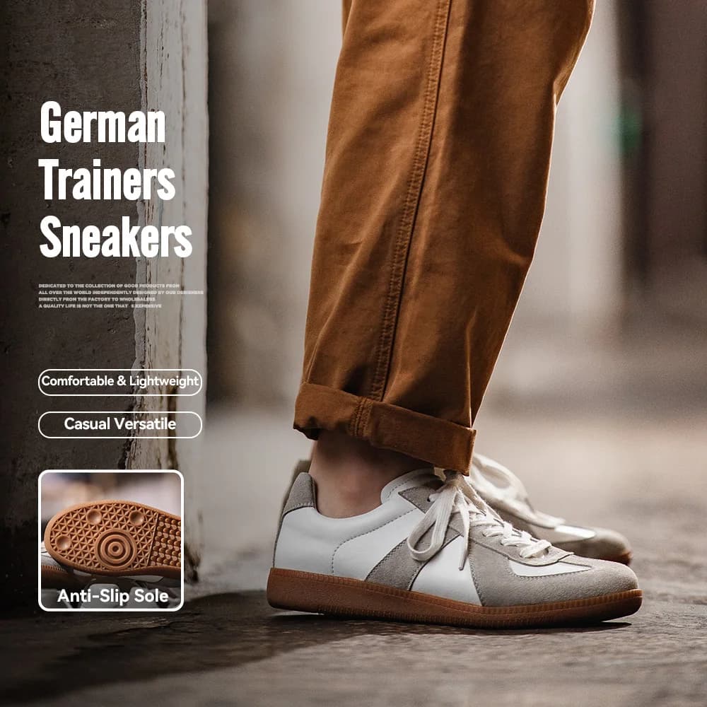 Maden Vintage Patchwork German Trainer Sneakers Unisex Spring and Summer Sports Casual Shoes Lace-up Outdoor Shoes