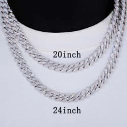 10mm CZ Stone Cuban Link Chain Silver Gold Plated Iced Out Miami Cuban Chain Necklace for Men Women
