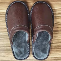 Autumn Winter Indoor Shoes 47 48 Men's Blue Bedroom Slippers Man Concise Slides Furry Mules Faux Leather Home Slipper Flip Fops